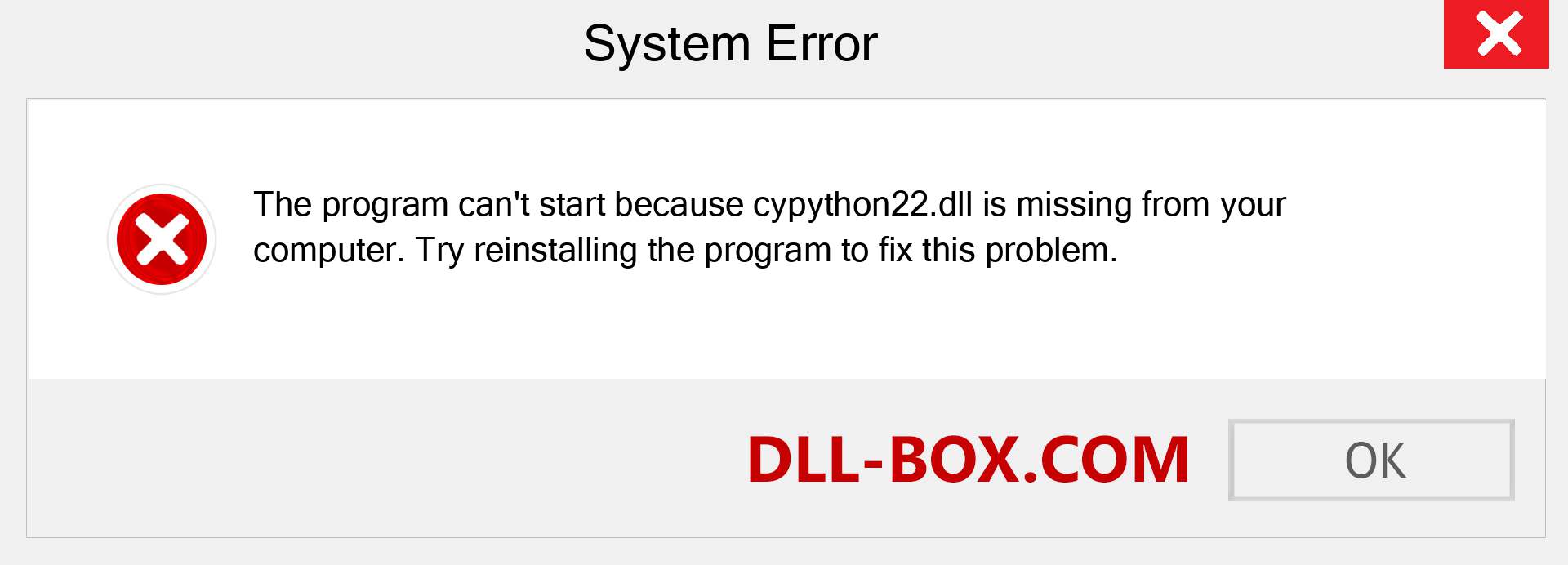  cypython22.dll file is missing?. Download for Windows 7, 8, 10 - Fix  cypython22 dll Missing Error on Windows, photos, images